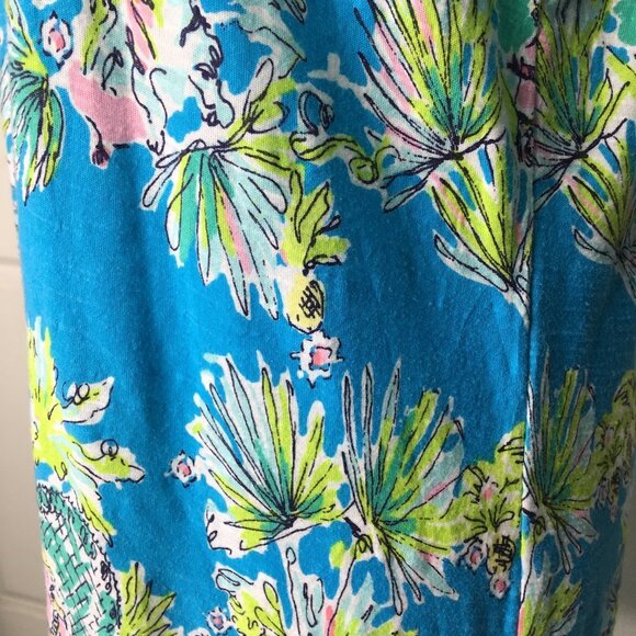 Lilly Pulitzer 24965 Mandy V Neck Jungle Toile Glam Tunic Shirt Size Medium - Picture 8 of 16